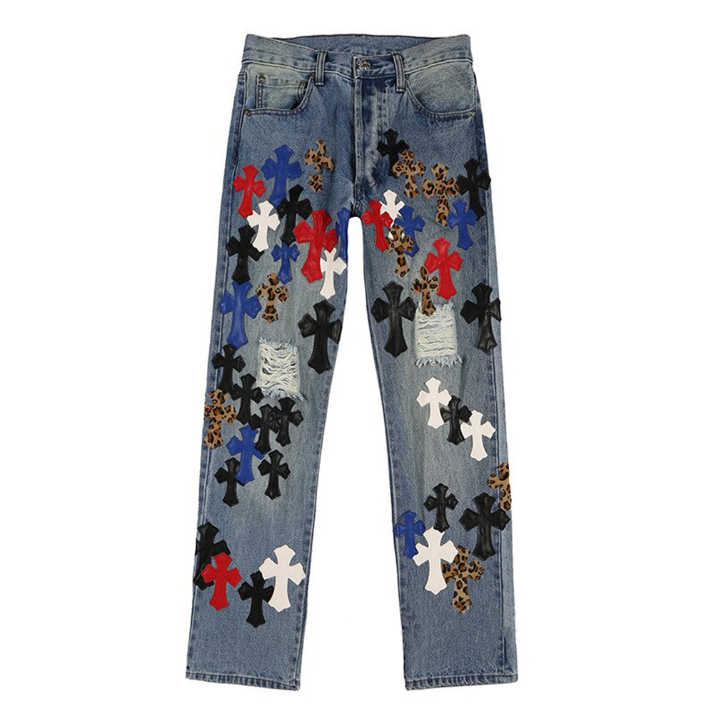 Chrome Hearts Leopard Cross Jeans